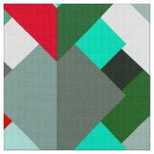 Tissu Triangles, turquoise, rouge, et gris abstraits (Fermer)
