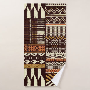Tissu tribal africain patchwork abstrait vin