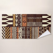 Tissu tribal africain patchwork abstrait vin (Serviette de bain)
