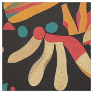 Tissu Tribal Aqua "Aztec Dream" Luxe Cotton Twill Fabric