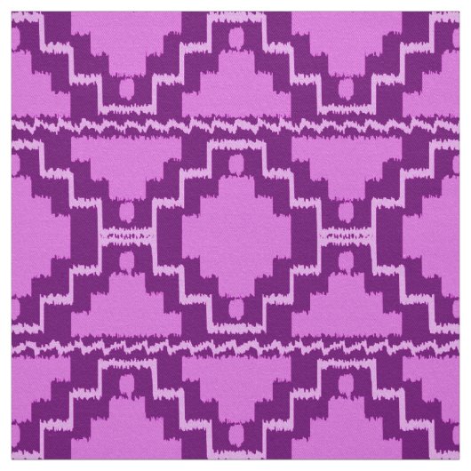 Tissu Tribal aztèque d'Ikat - pourpre et violette (Échantillon)