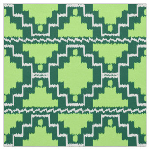 Tissu Tribal aztèque d'Ikat - vert de forêt et de chau