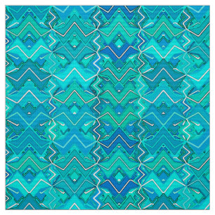 Tissu Tribal Batik Imprimer, Turquoise, Aqua et Seafoam