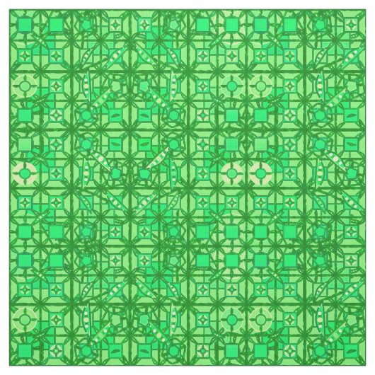 Tissu Tribal Batik - nuances vert émeraude (Échantillon)