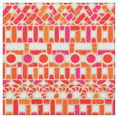 Tissu Tribal Batik - tons orange et rose (fermé)