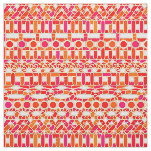 Tissu Tribal Batik - tons orange et rose (Échantillon)