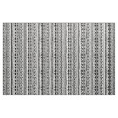 Tissu tribal blanc noir d'impression de rayure (Fat Quarter)