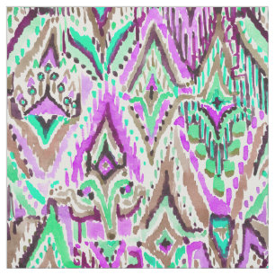 Tissu Tribal d'aquarelle d'Ikat de frange