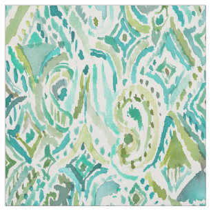 Tissu Tribal de Paisley d'Aqua de VIBRAPHONE de MUMBAI