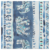 Tissu Tribal d'éléphant d'indigo d'ELEPHANTING (Fermer)