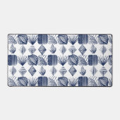 Tissu Tribal des Caraïbes : blanc, bleu marine (Recto)