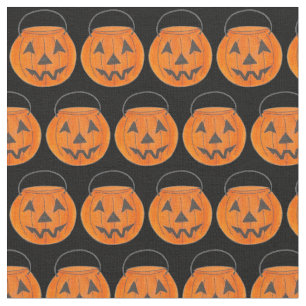 Tissu Trick ou Treat Orange Halloween Bucks Citrouilles