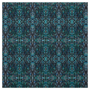 Tissu Trickster Bleu Vert Noir Abstrait Encre De Chine A