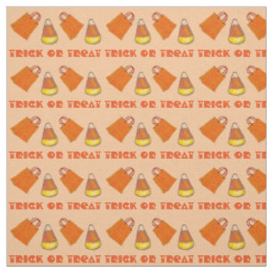 Tissu Tricoter ou traiter Corn à bonbons Orange Hallowee