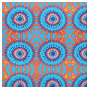 Tissu Trippy Cravate-Dye Retro Blue & Orange