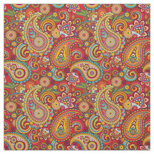Tissu Trippy Hippy Retro Paisley
