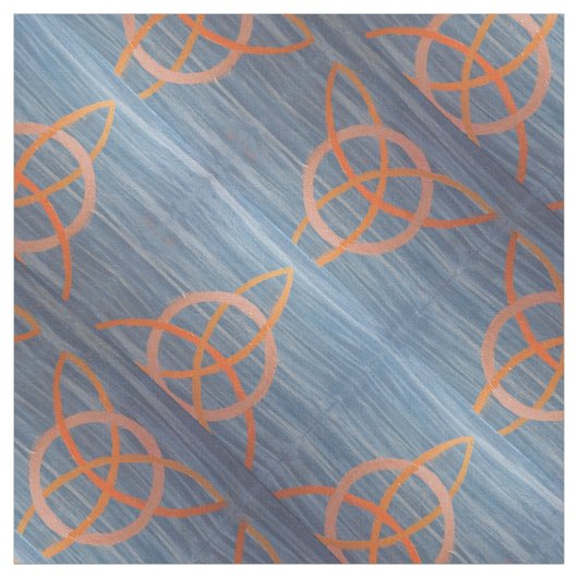 Tissu Triquetra Abstrait | Blue Gold Celtic Trinity Knot (Échantillon)