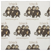 Tissu Trois singes sages (Échantillon)