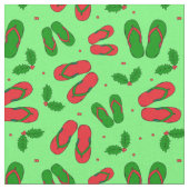 Tissu Tropical Christmas Beach Flip Flops et Holly (Fermer)