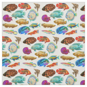 Tissu tropical coloré de poissons d'aquarium