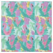 Tissu tropical de jungle de Flamant rose (Échantillon)