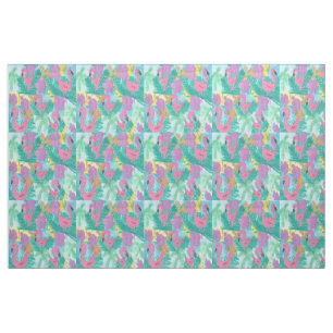 Tissu tropical de jungle de Flamant rose
