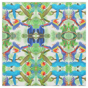 Tissu tropical de jungle de perroquet d'ara
