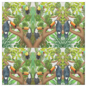 Tissu tropical d'oiseaux de toucan (Fermer)