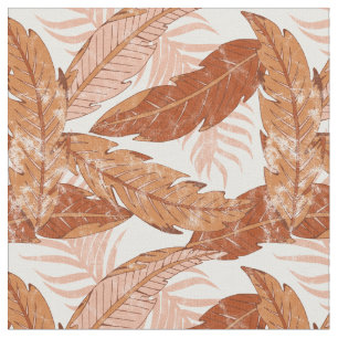 Tissu Tropical Terracotta Palm Feuille Motif