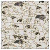 Tissu troupeau de moutons noir et blanc (Détail)