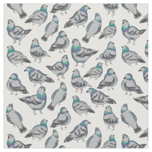 Tissu Troupeau de pigeons (Fermer)