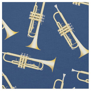 Tissu Trumpets Musique Musique Salle Décor Bleu