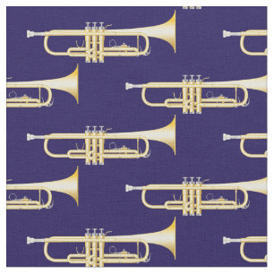 Tissu Trumpets Musique Musique Salle Décor Bleu