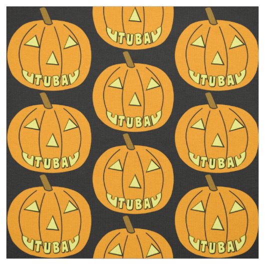 Tissu Tuba Halloween Citrouille (Échantillon)