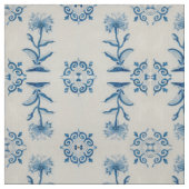 Tissu Tuile bleue néerlandaise de fleur (Échantillon)