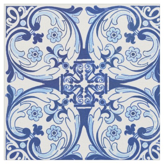 Tissu Tuile bleue portugaise (Fermer)
