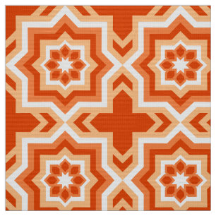 Tissu Tuile, mandarine et orange-clair marocains