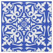 Tissu Tuile marocaine - bleu et blanc de cobalt (fermé)