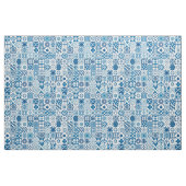 Tissu Tuiles marocaines - bleu et blanc (Yard)