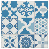 Tissu Tuiles marocaines - bleu et blanc (Fermer)