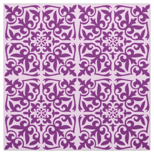 Tissu Tuiles marocaines - violet et orchidée