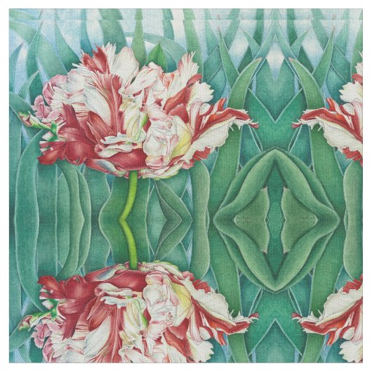 Tissu Tulipe de perroquet (Fermer)