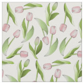 Tissu Tulipe rose fleur botanique moderne (Fermer)
