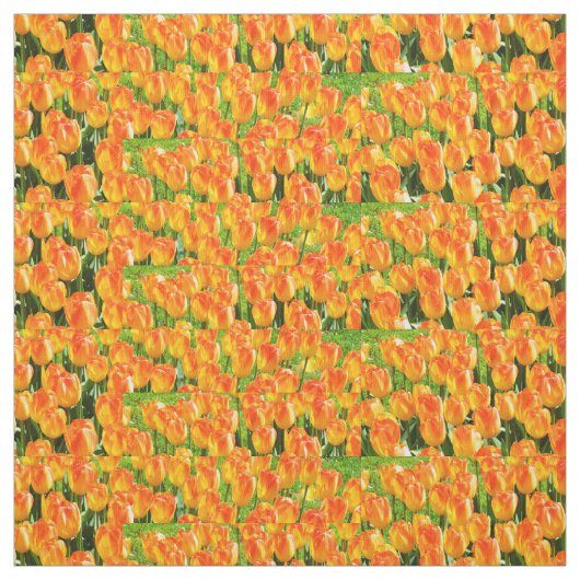 Tissu Tulipes orange (Échantillon)