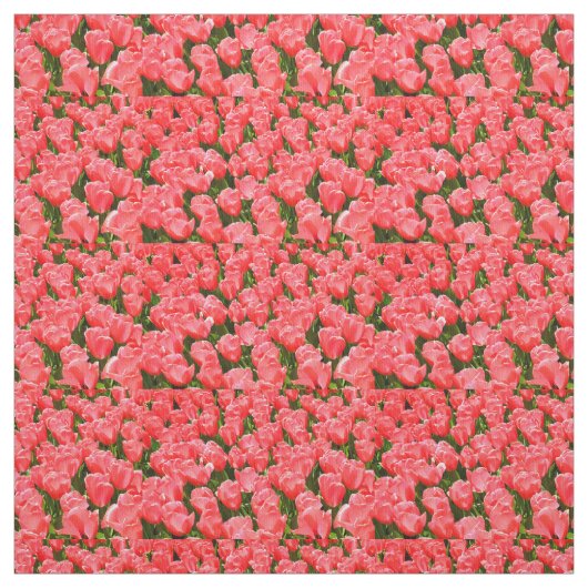 Tissu Tulipes roses profondes (Échantillon)