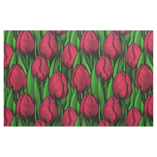 Tissu Tulipes rouges (Fat Quarter)
