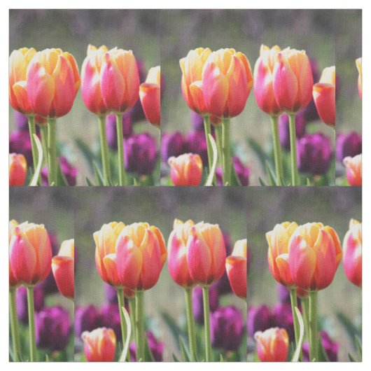 Tissu Tulipes tombées flammes (Échantillon)