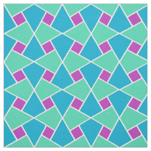 Tissu Turquoise, Aqua, motif géométrique islamique