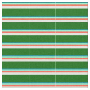 Tissu Turquoise, Aquamarine, Rouge, Crème à la menthe &