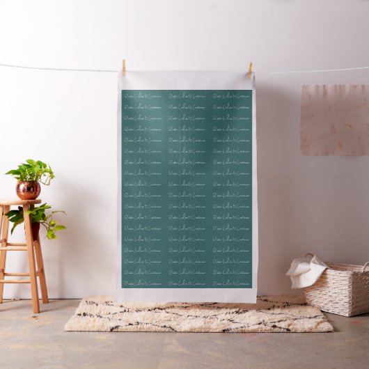 Tissu turquoise blanc français Script Gardez le calme et (In Situ)